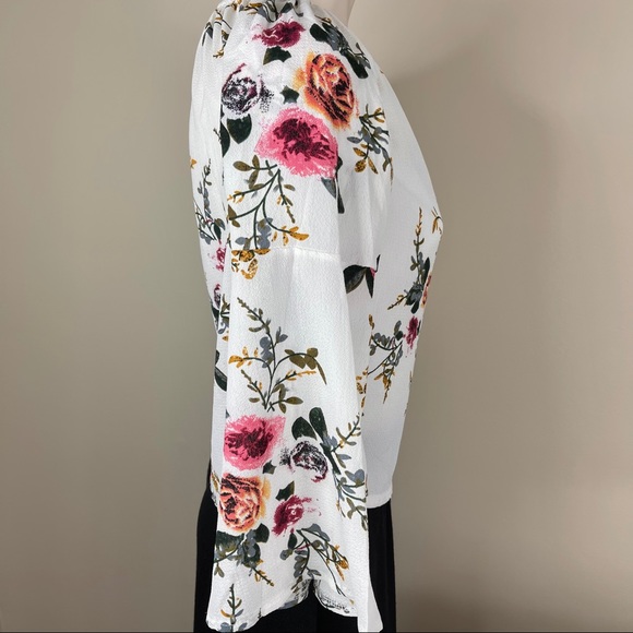 OFF THE SHOULDER boho floral blouse M cream - Picture 4 of 9